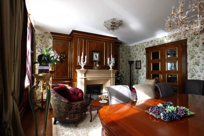 Floral print on wallpaper