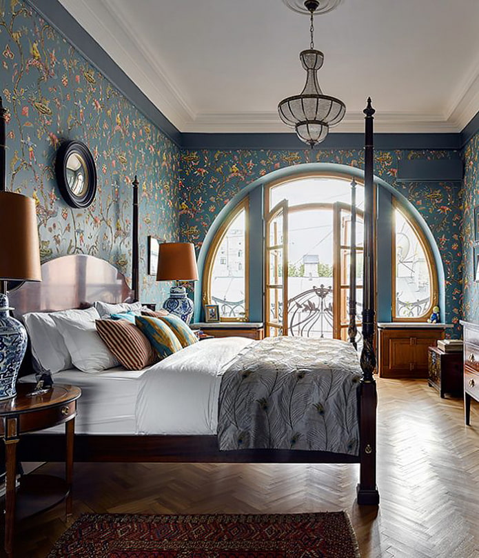 Dark wallpaper in the bedroom