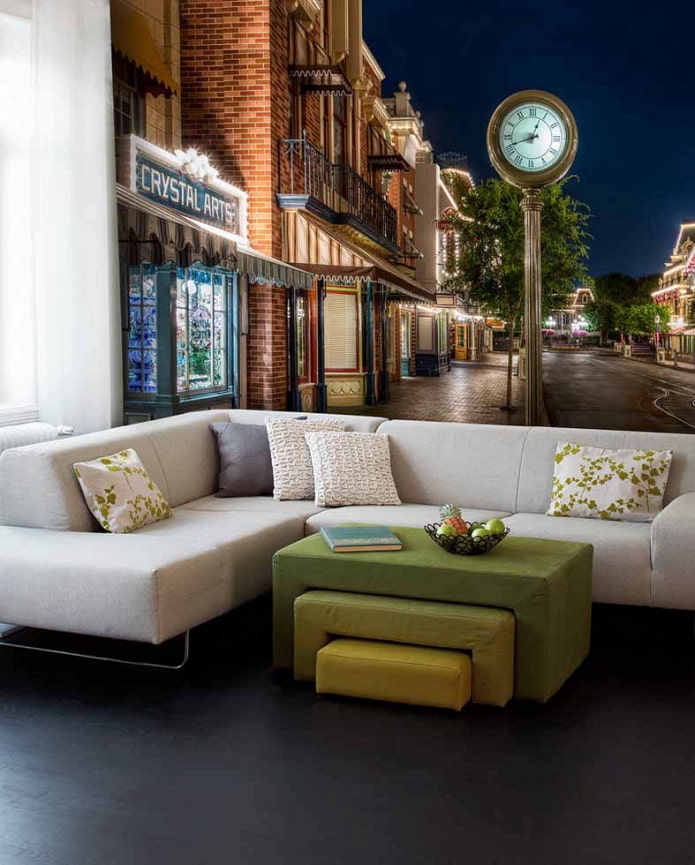 3d wallpaper depicting the city in the living room 3d wallpaper depicting the city in the living room