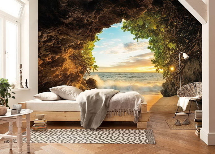 3d wallpaper depicting nature in the bedroom 3d wallpaper depicting nature in the bedroom