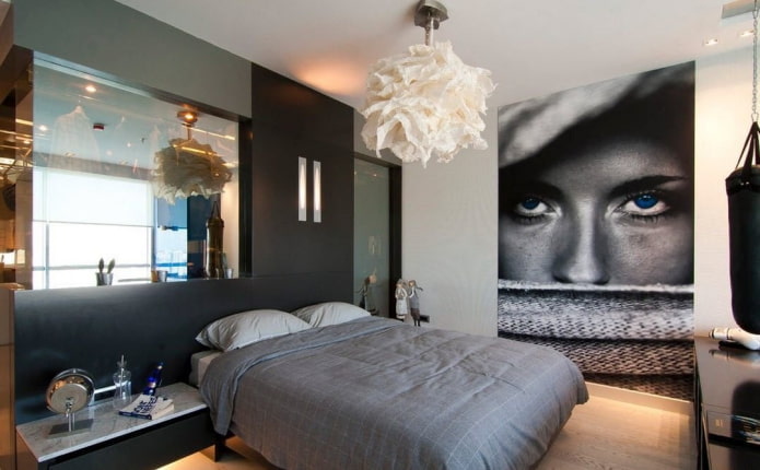 3d wallpaper with the image of a girl in the interior of the bedroom 3d wallpaper with the image of a girl in the interior of the bedroom