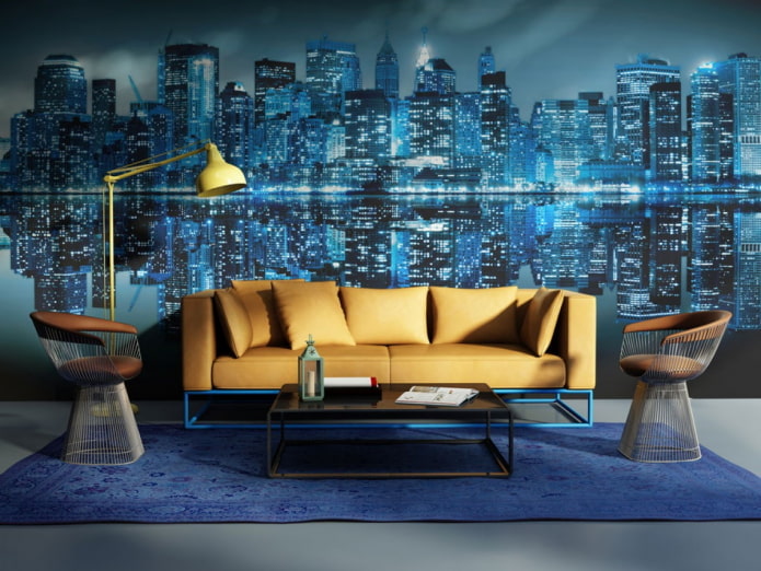 3d wallpaper depicting the city in the living room 3d wallpaper depicting the city in the living room