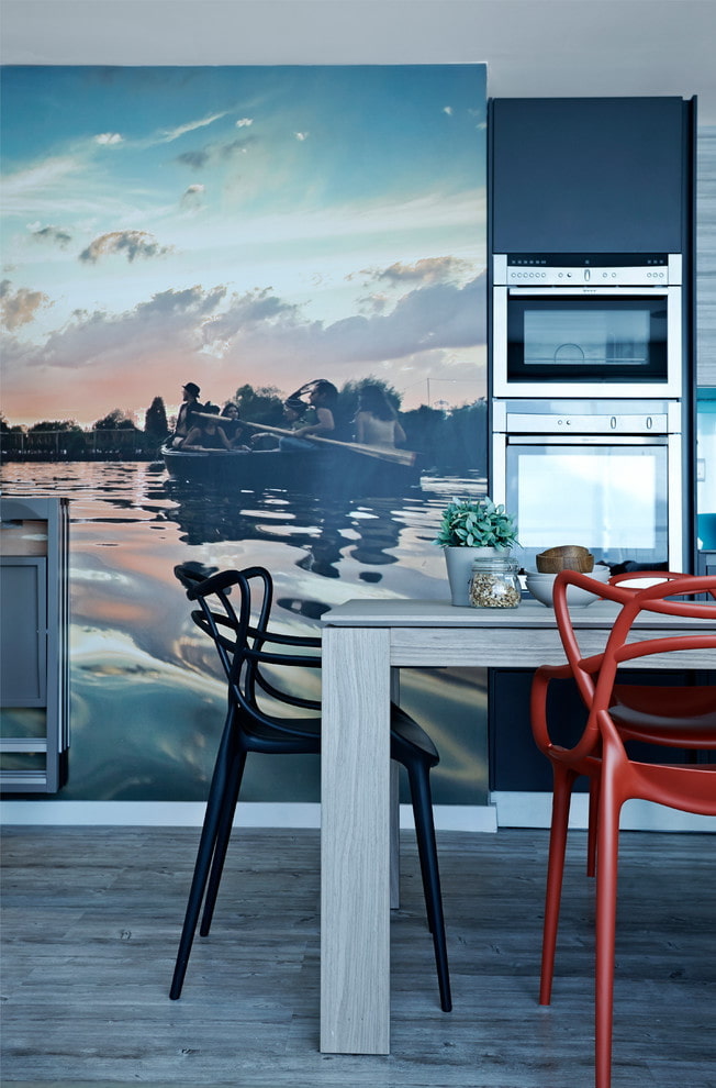 3d wallpaper in the interior of the kitchen 3d wallpaper in the interior of the kitchen