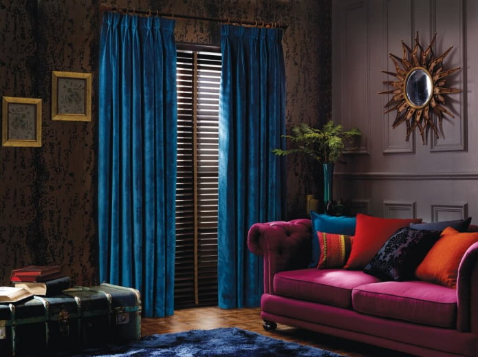 blue velvet curtains in the interior blue velvet curtains in the interior