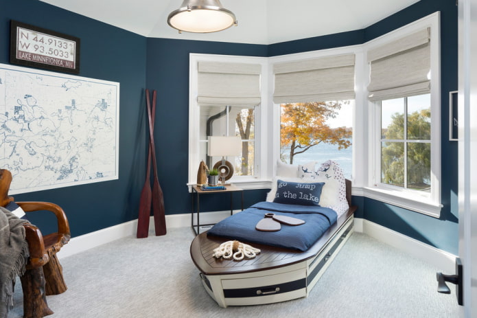 roman curtains in the nursery in a nautical style roman curtains in the nursery in a nautical style