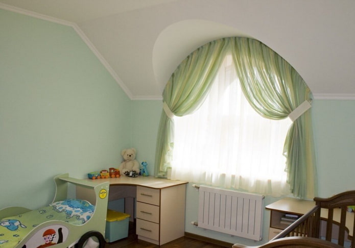 short curtains on an arched window short curtains on an arched window