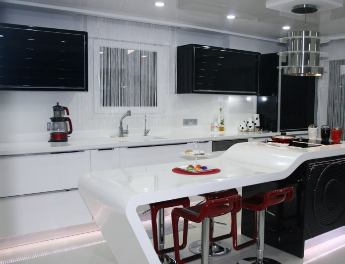 short filament curtains in the interior short filament curtains in the interior