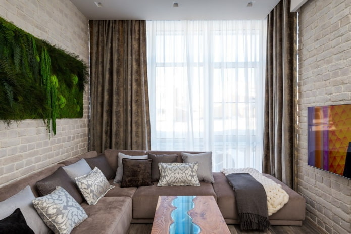 night curtains in the interior of the living room night curtains in the interior of the living room