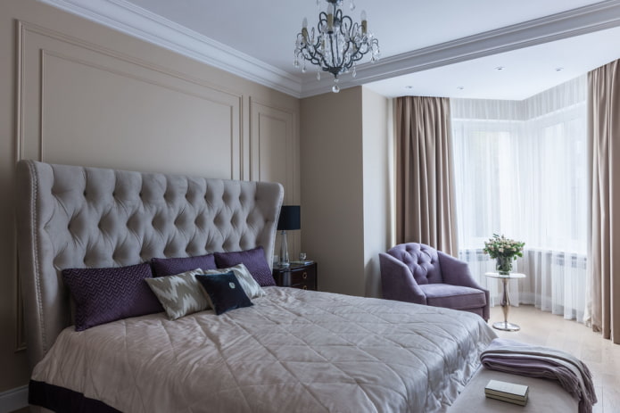 curtains on a triangular bay window