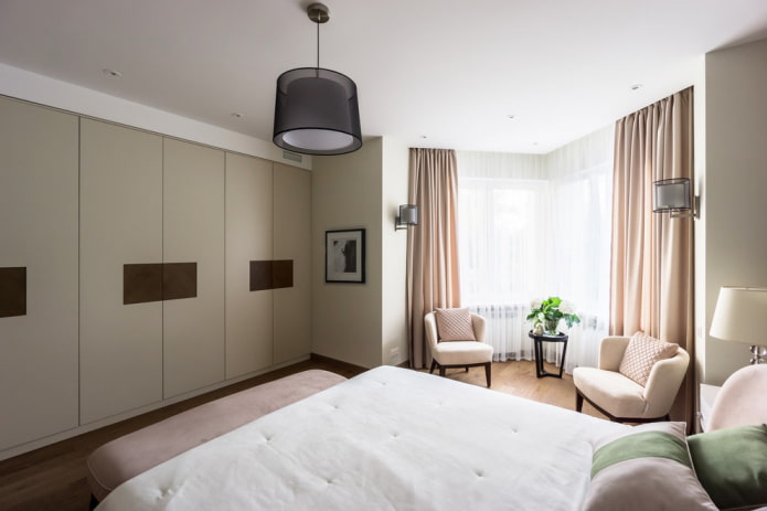 curtains on a triangular bay window