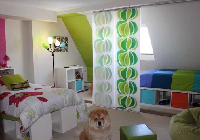 zoning the room with Japanese curtains zoning the room with Japanese curtains