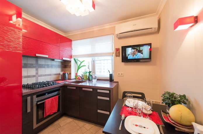 curtains on a small window in the interior curtains on a small window in the interior