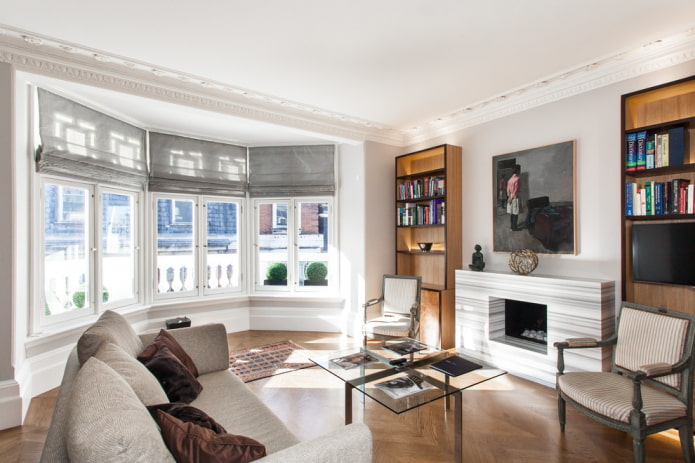 roman curtains on the bay window roman curtains on the bay window