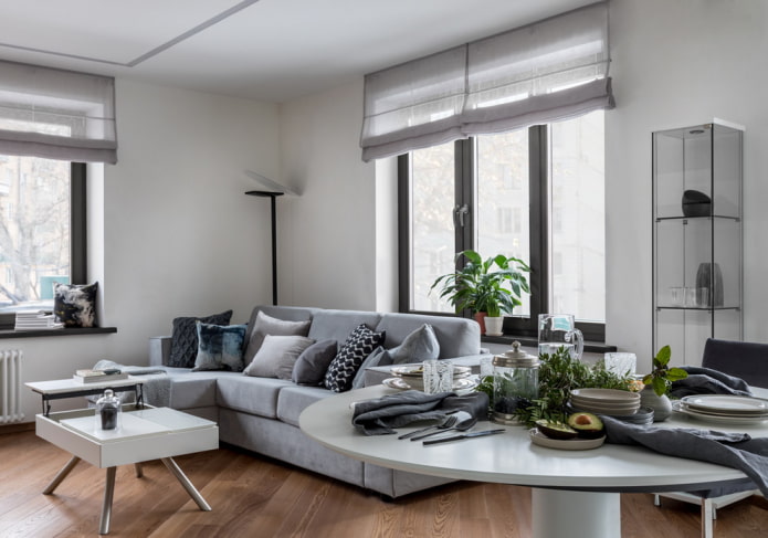 gray roman curtains in the living room gray roman curtains in the living room