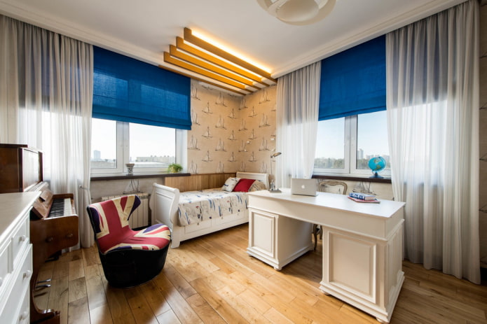 blue roman curtains in the interior blue roman curtains in the interior