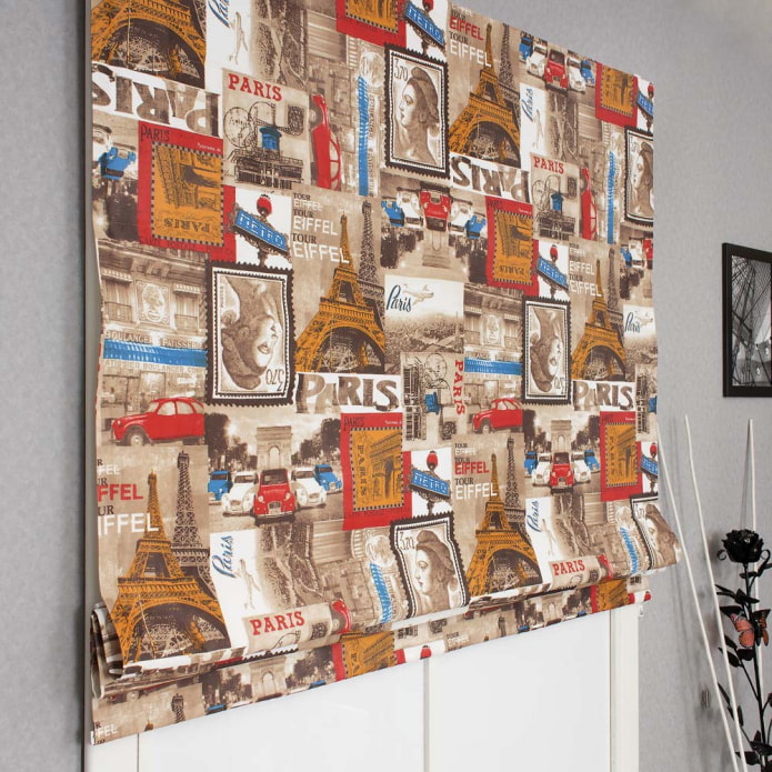 Roman photocurtains in the interior Roman photocurtains in the interior