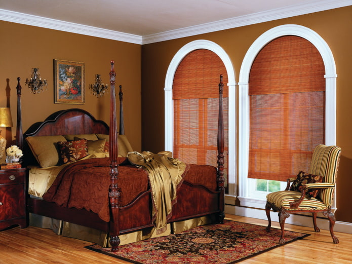 bamboo roman curtains on arched windows bamboo roman curtains on arched windows