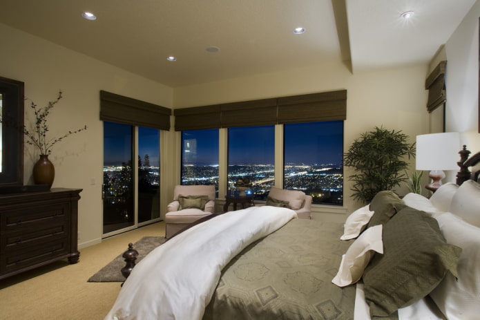 Roman curtains on panoramic windows Roman curtains on panoramic windows