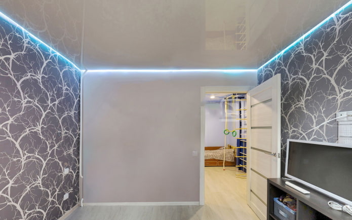 floating ceiling structure with perimeter lighting floating ceiling structure with perimeter lighting