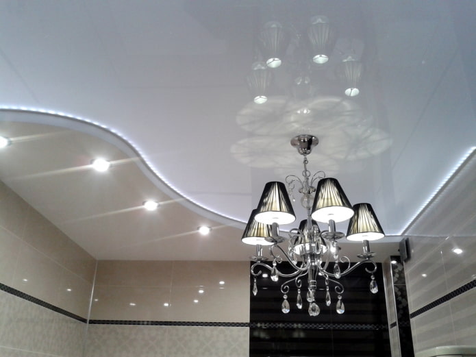 floating ceiling construction made of gloss floating ceiling construction made of gloss