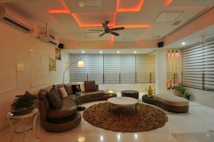 backlit plasterboard ceiling in the hall backlit plasterboard ceiling in the hall