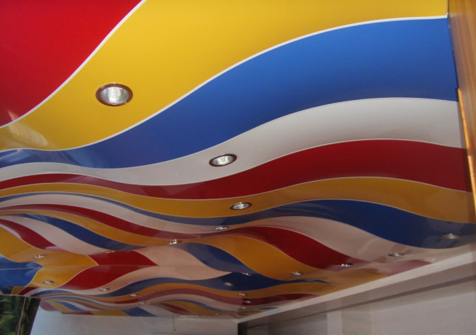 multi-colored ceiling structure