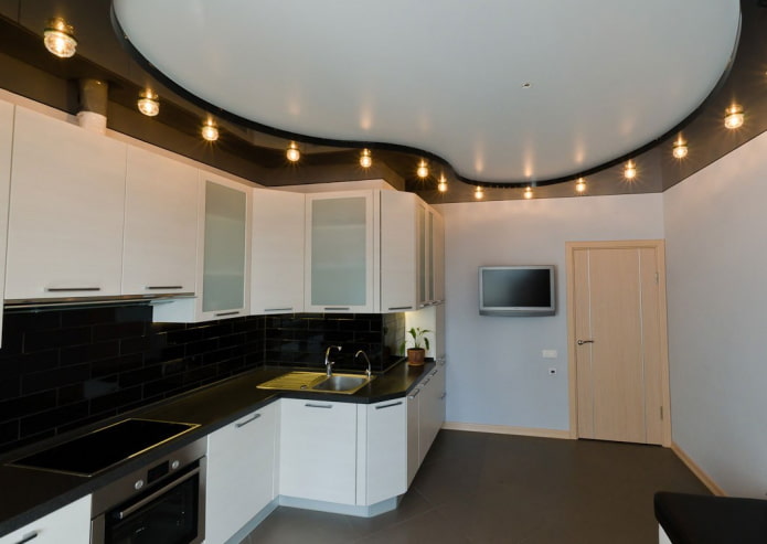 combined tension structure in the kitchen