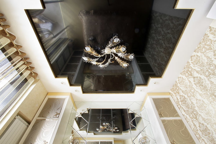 black and white ceiling