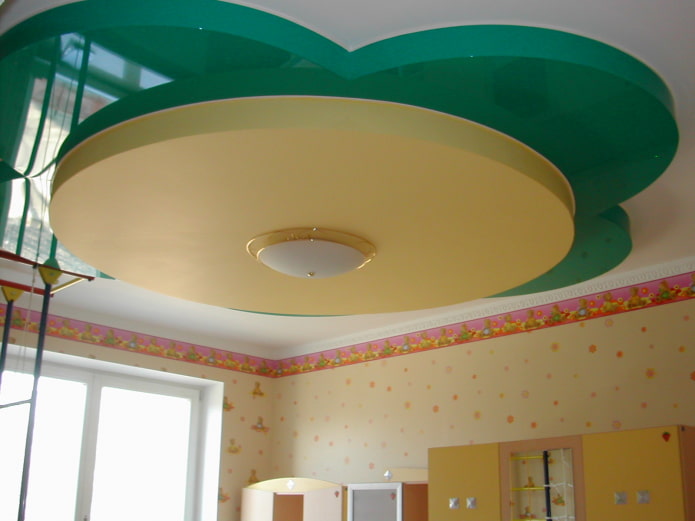 multi-colored plasterboard and tension structure multi-colored plasterboard and tension structure