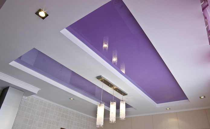 plasterboard construction with glossy stretch fabric plasterboard construction with glossy stretch fabric