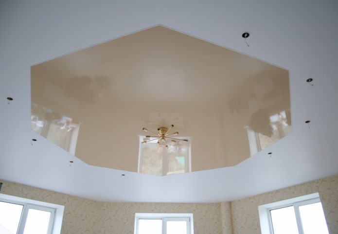 single-level plasterboard and tension structure single-level plasterboard and tension structure