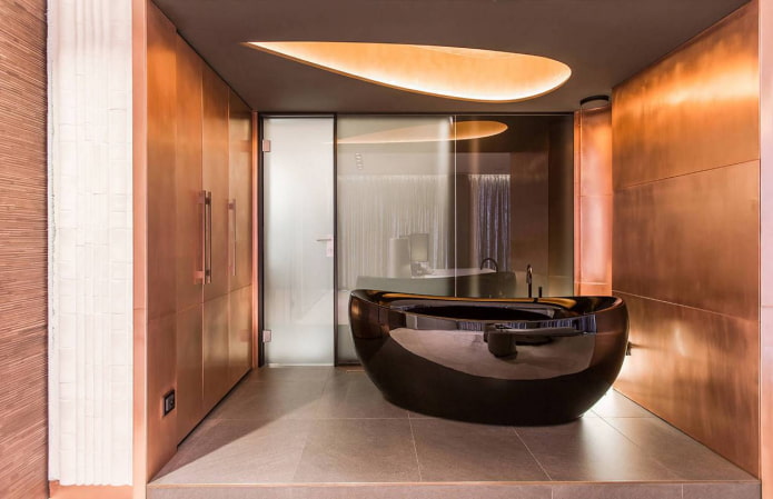 plasterboard construction with a niche for lighting