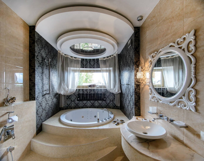 plasterboard structures in the bathroom