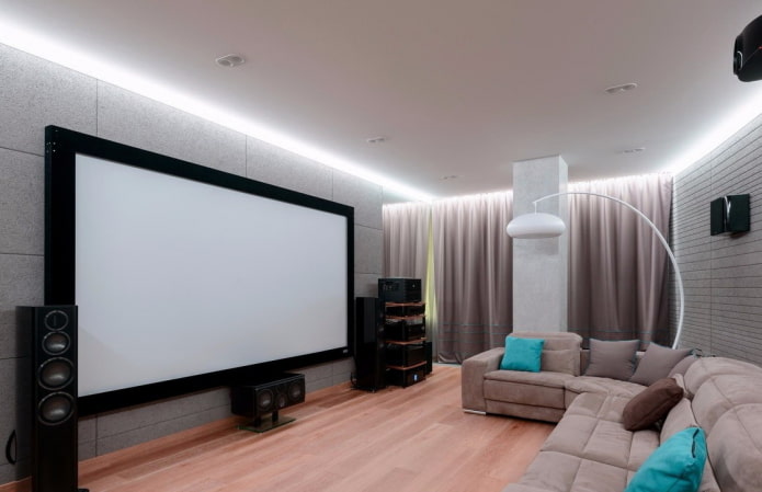 plasterboard construction with perimeter lighting