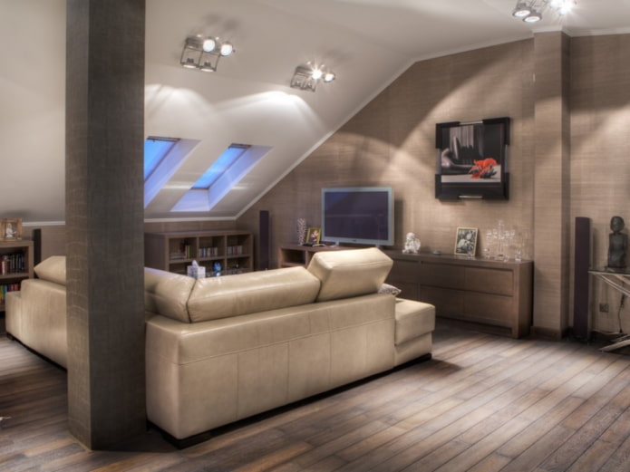 plasterboard construction in the attic