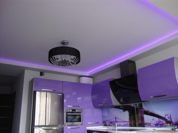 LED strip on the ceiling