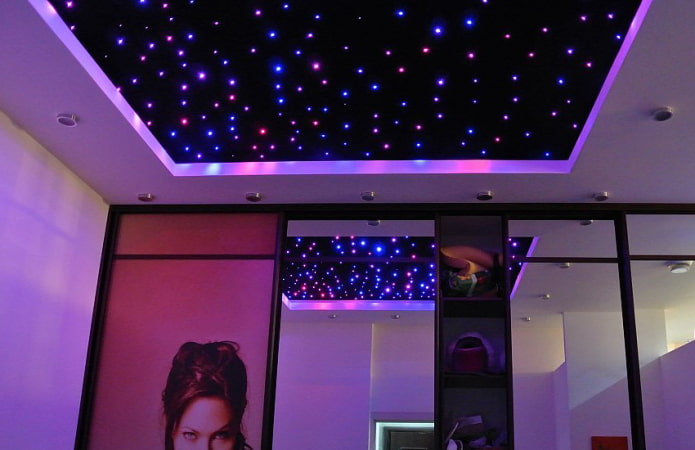 The night sky on the ceiling