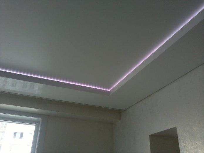 two-level tensile structure with straight inner corners