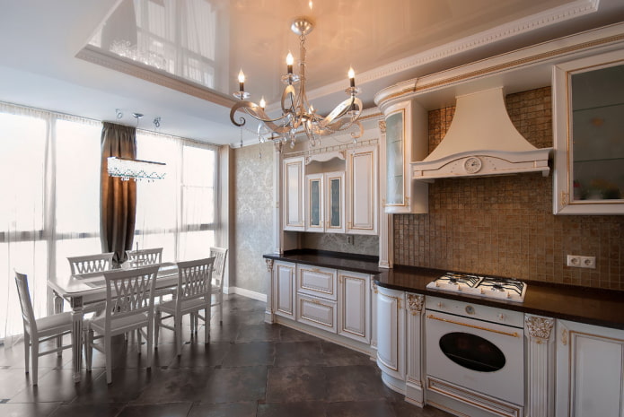 tension two-level structure in the kitchen