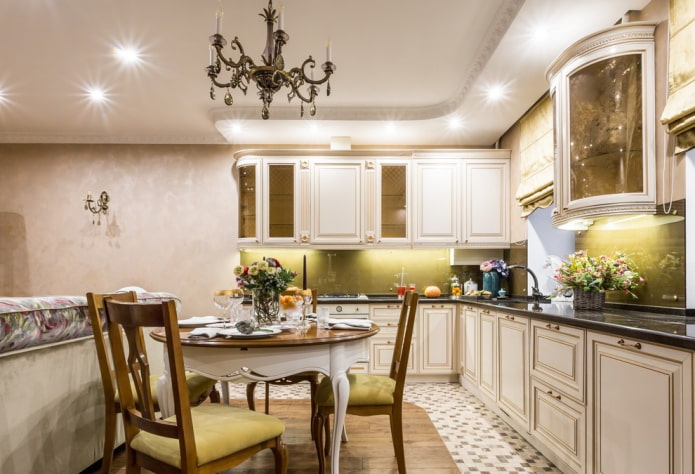 corner two-level design in the kitchen