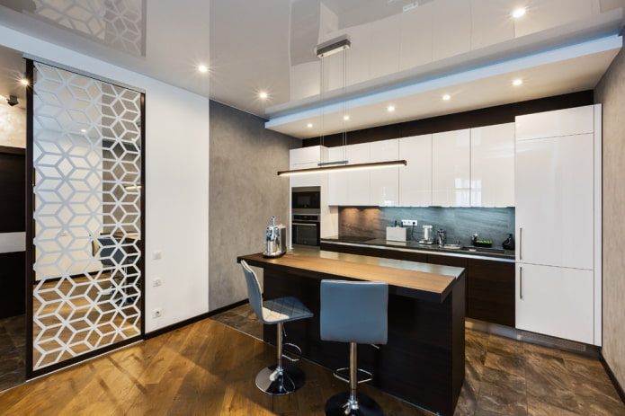 tension two-level structure in the kitchen