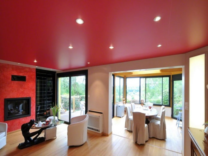 red stretch canvas in the interior red stretch canvas in the interior