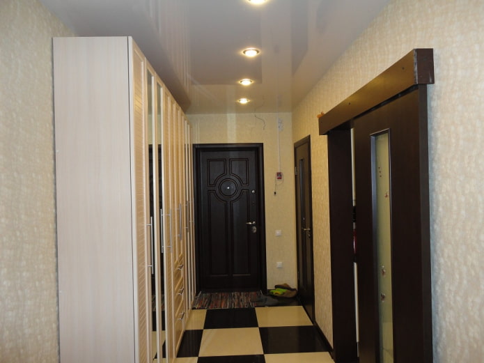 stretch fabric in a long corridor