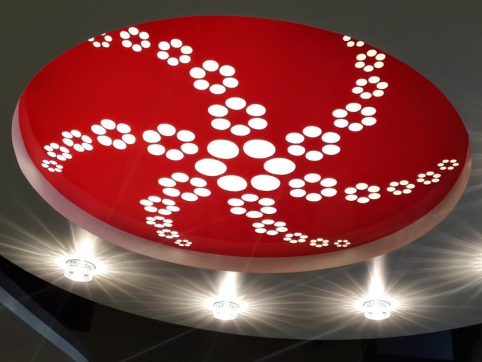 red carved stretch canvas