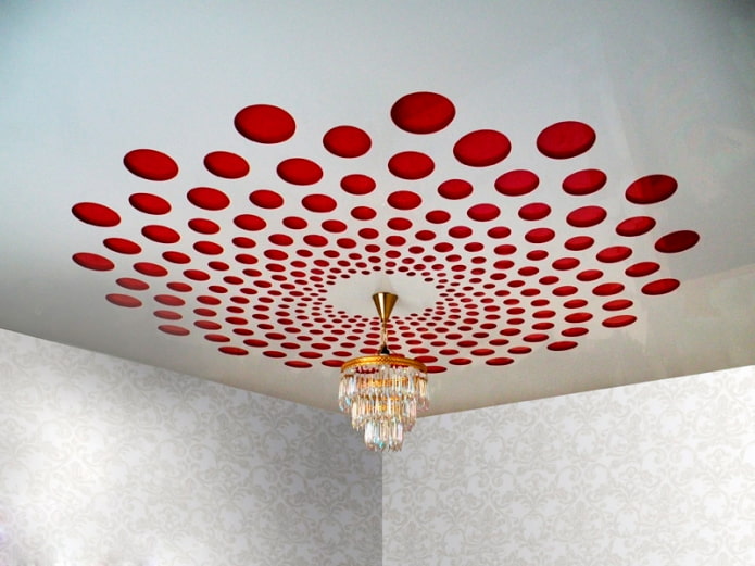 carved stretch canvas with chandelier