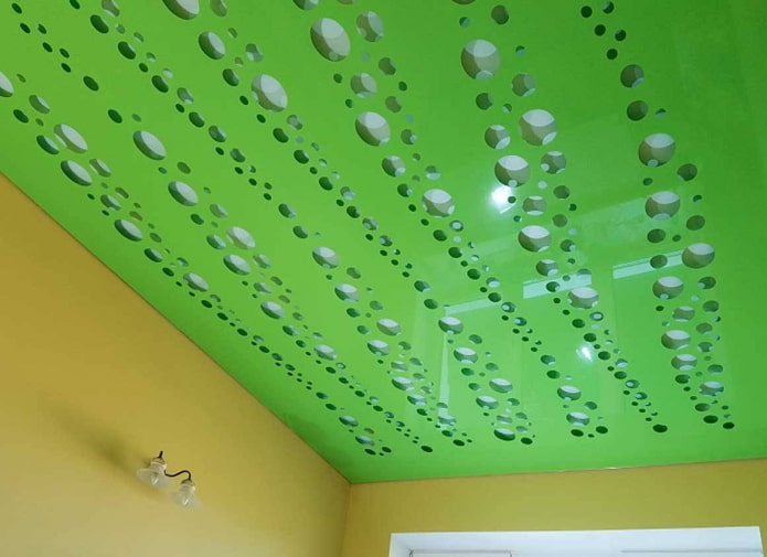 green carved stretch fabric