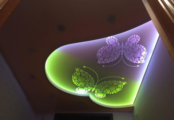 carved canvas with contour lighting