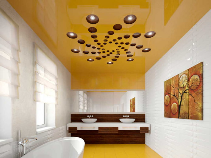 carved stretch canvas in the bathroom