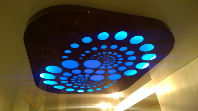 perforated fabric with illumination of cutouts