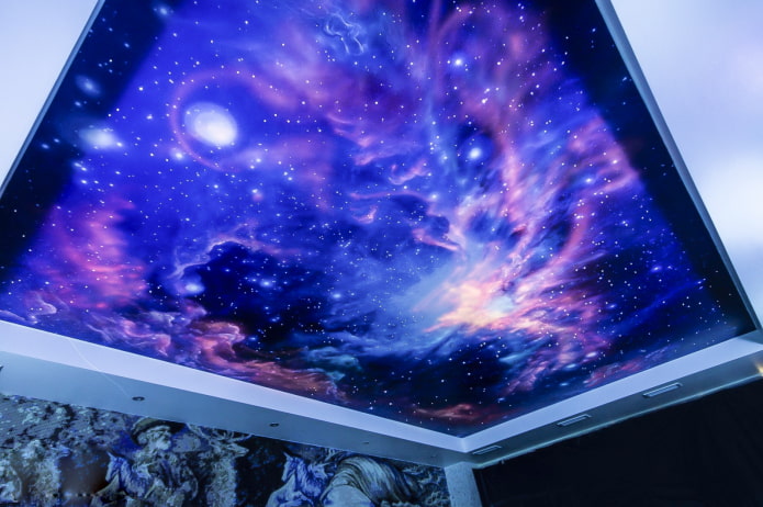 ceiling with the image of space ceiling with the image of space